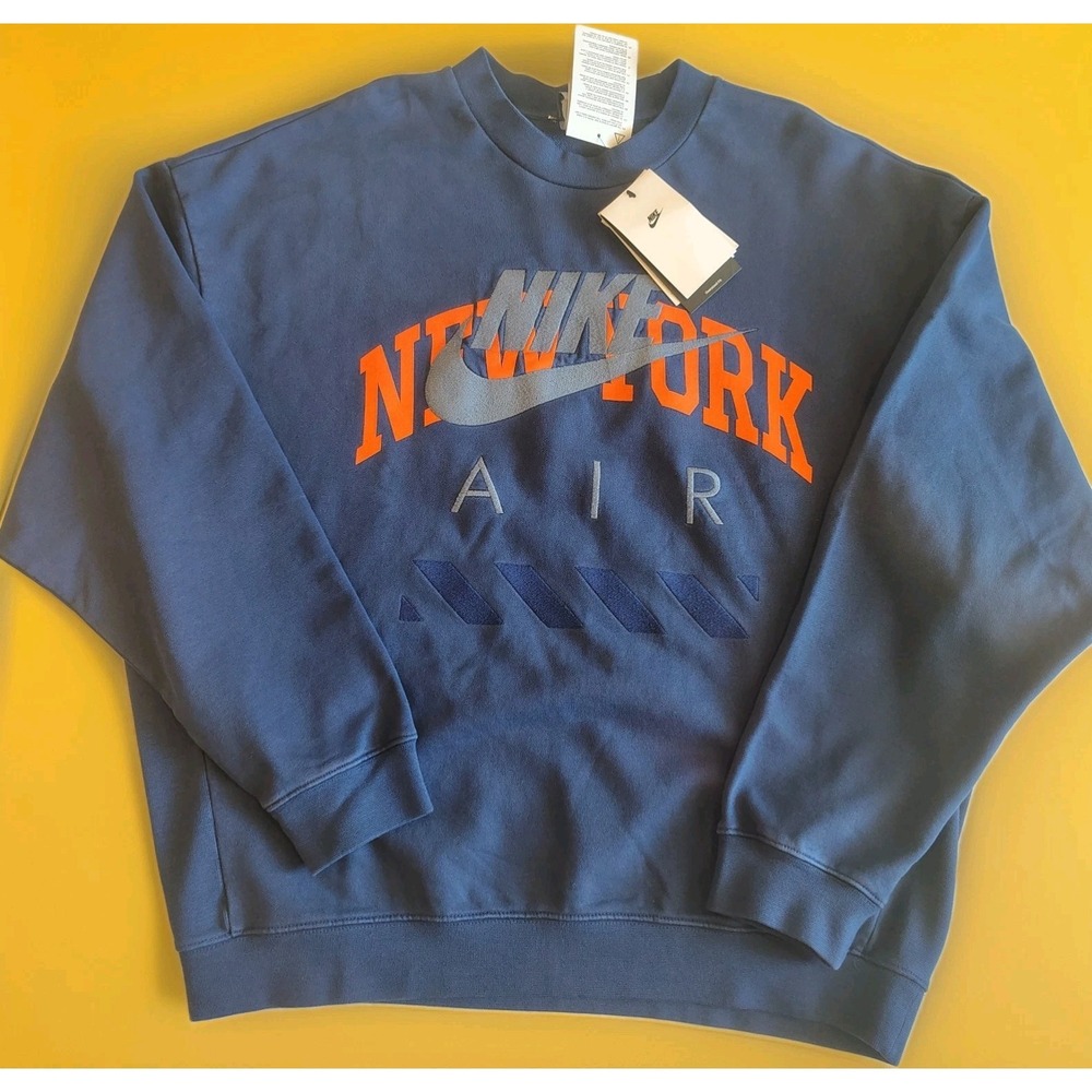 Nike Air NY Crewneck Sweatshirt Fleece Knicks HQ1101-492 Men's Size M NWT A3‎